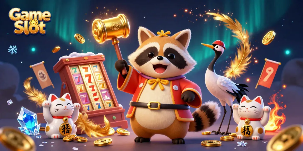Spin and win with the Game Slot featuring vibrant characters and golden tokens in an exciting casino scene.